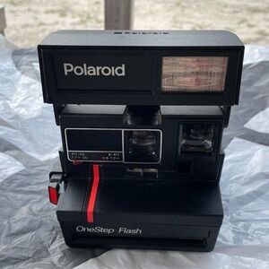 Polaroid One Step Flash 600 Red Stripe Instant Film Camera